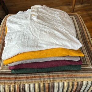 Lot of (5) Henley Long-sleeve Shirts